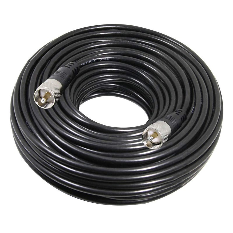 RFAdapter كابل RFAdapter RG8x المحوري 100 قدم، كابل CB المحوري، موصل UHF PL259 ذكر إلى ذكر، كابلات هوائي CB منخفضة الفقد، 50 أوم لراديو الهواة، محلل الهوائي، تحميل وهمي، مقياس SWR - Image 1